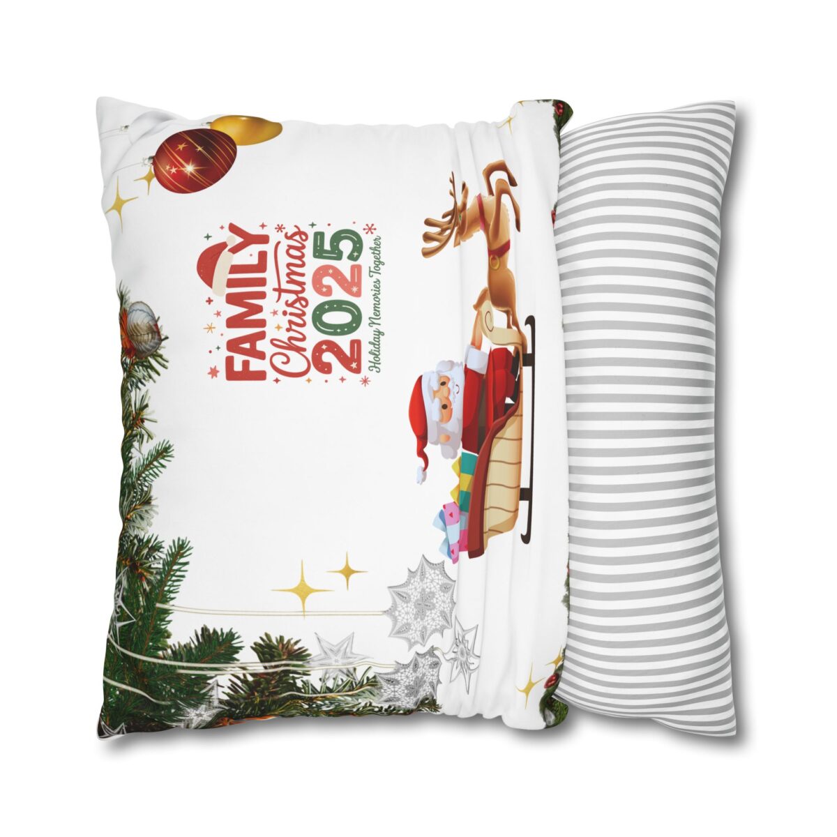 Festive Pillowcase, Holiday Home Decor, Christmas New Year Gift, Square Poly Canvas Pillow Cover, Vibrant Festive Atmosphere - Image 20