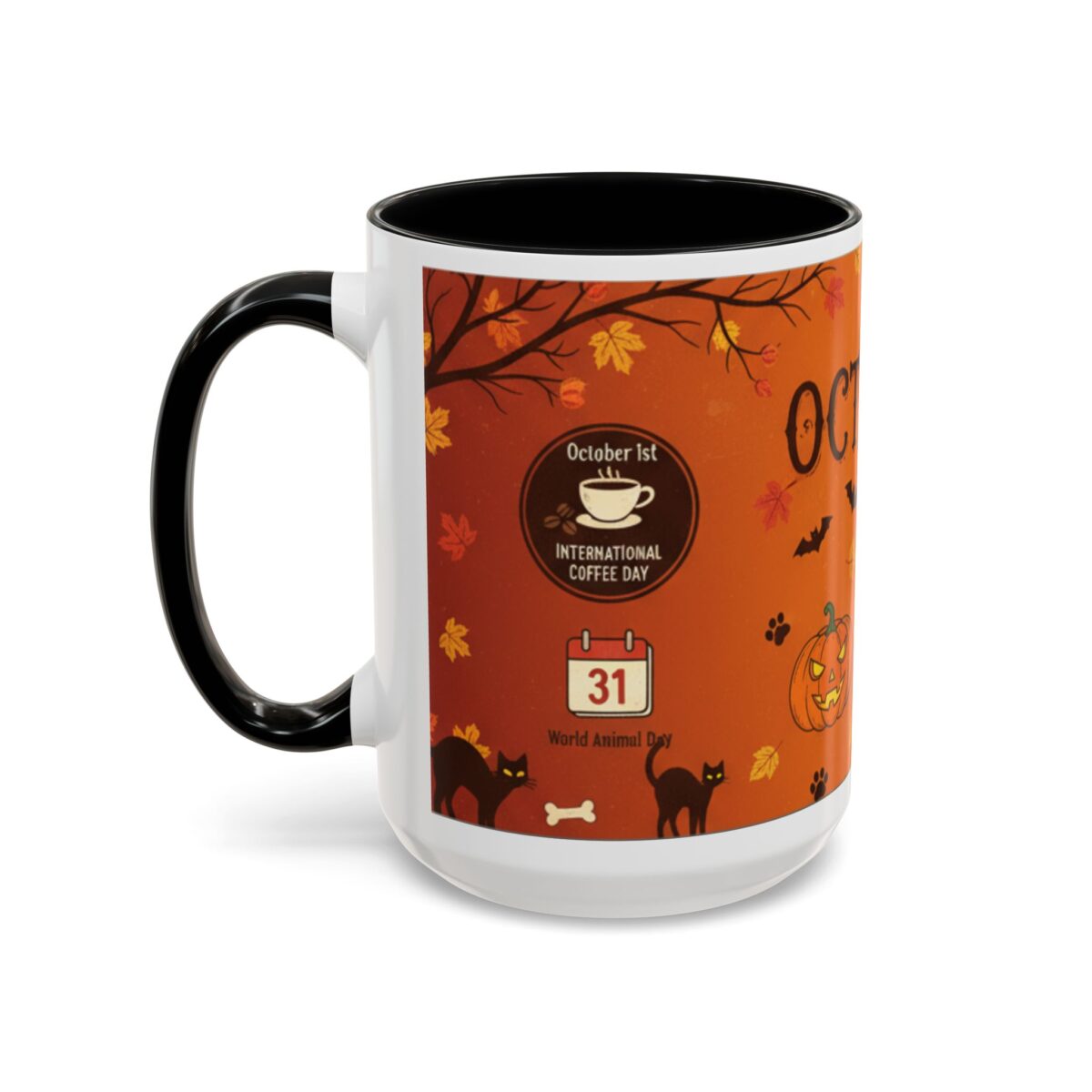 Halloween-Themed Accent Coffee Mug | Perfect for Fall, October Celebrations, Cozy Autumn Mornings, Spooky Season Gifts, Pumpkin Spice Lovers - Image 3