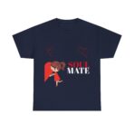 Soul Mate Unisex Heavy Cotton Tee, Graphic T-Shirt for Couples, Valentine's Day Gift, Comfortable Casual Shirt - Image 33