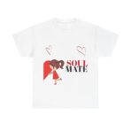 Soul Mate Unisex Heavy Cotton Tee, Graphic T-Shirt for Couples, Valentine's Day Gift, Comfortable Casual Shirt