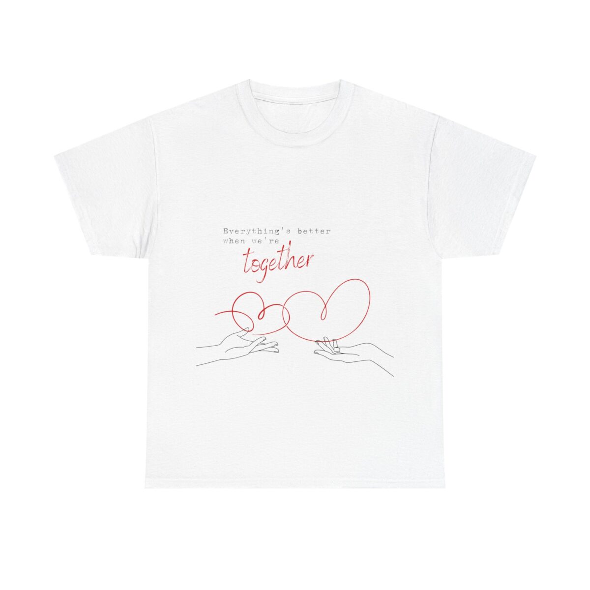 Connection Inspired Unisex Heavy Cotton Tee, Minimalist Design, Casual or Special Occasions, Comfortable Stylish Shirt, Couples - Image 1