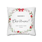 Festive Pillowcase, Holiday Home Decor, Christmas New Year Gift, Square Poly Canvas Pillow Cover, Vibrant Festive Atmosphere - Image 5