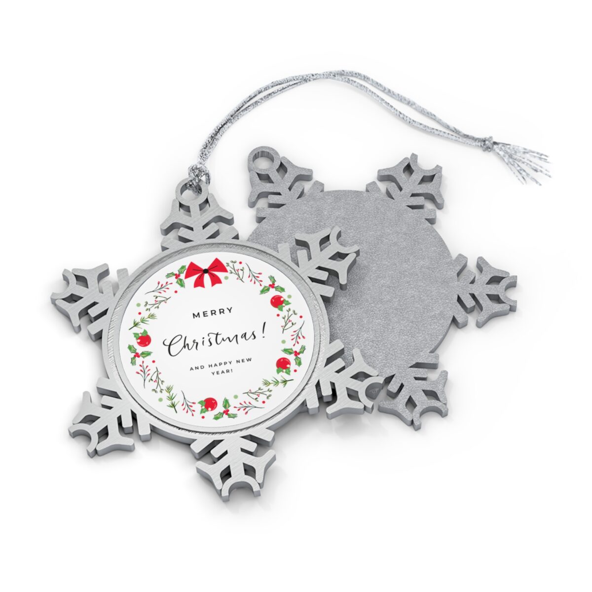 Pewter Snowflake Ornament, Christmas Tree Decoration, Winter Holiday Gift, Festive Season Collectible, Snowflake Shape Ornament - Image 1