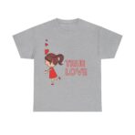 Love Radiance Unisex Heavy Cotton Tee, Playful Affectionate Design, Valentine's Day Anniversary Couples Friends Family Shirt, Casual Wear - Image 17