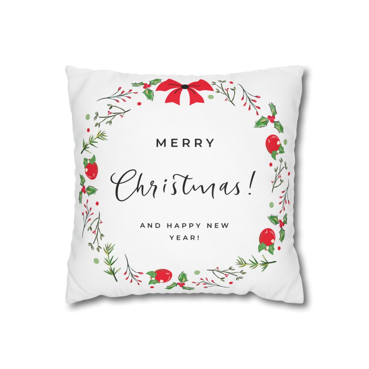 Festive Pillowcase, Holiday Home Decor, Christmas New Year Gift, Square Poly Canvas Pillow Cover, Vibrant Festive Atmosphere - Image 1