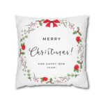 Festive Pillowcase, Holiday Home Decor, Christmas New Year Gift, Square Poly Canvas Pillow Cover, Vibrant Festive Atmosphere - Image 9