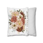 Square Pillowcase, Floral and Striped Design, Home Decor Accent, Housewarming Gift, Vibrant Polyester Cushion Cover, Dorm Room Decoration - Image 8