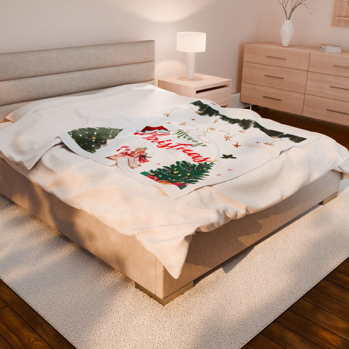 Velveteen Plush Blanket - Holiday Themed Cozy Winter Home Decor, Christmas Gift, Family Gathering Necessity, Seasonal Snuggle Blanket, - Image 4