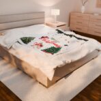 Velveteen Plush Blanket - Holiday Themed Cozy Winter Home Decor, Christmas Gift, Family Gathering Necessity, Seasonal Snuggle Blanket, - Image 4