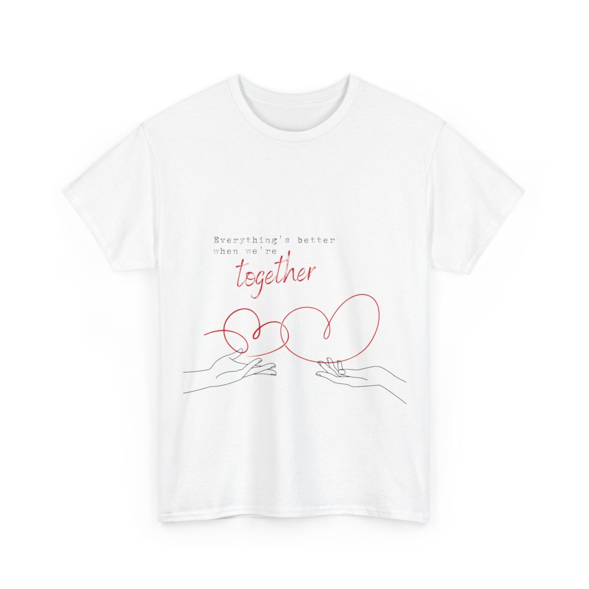 Connection Inspired Unisex Heavy Cotton Tee, Minimalist Design, Casual or Special Occasions, Comfortable Stylish Shirt, Couples - Image 3