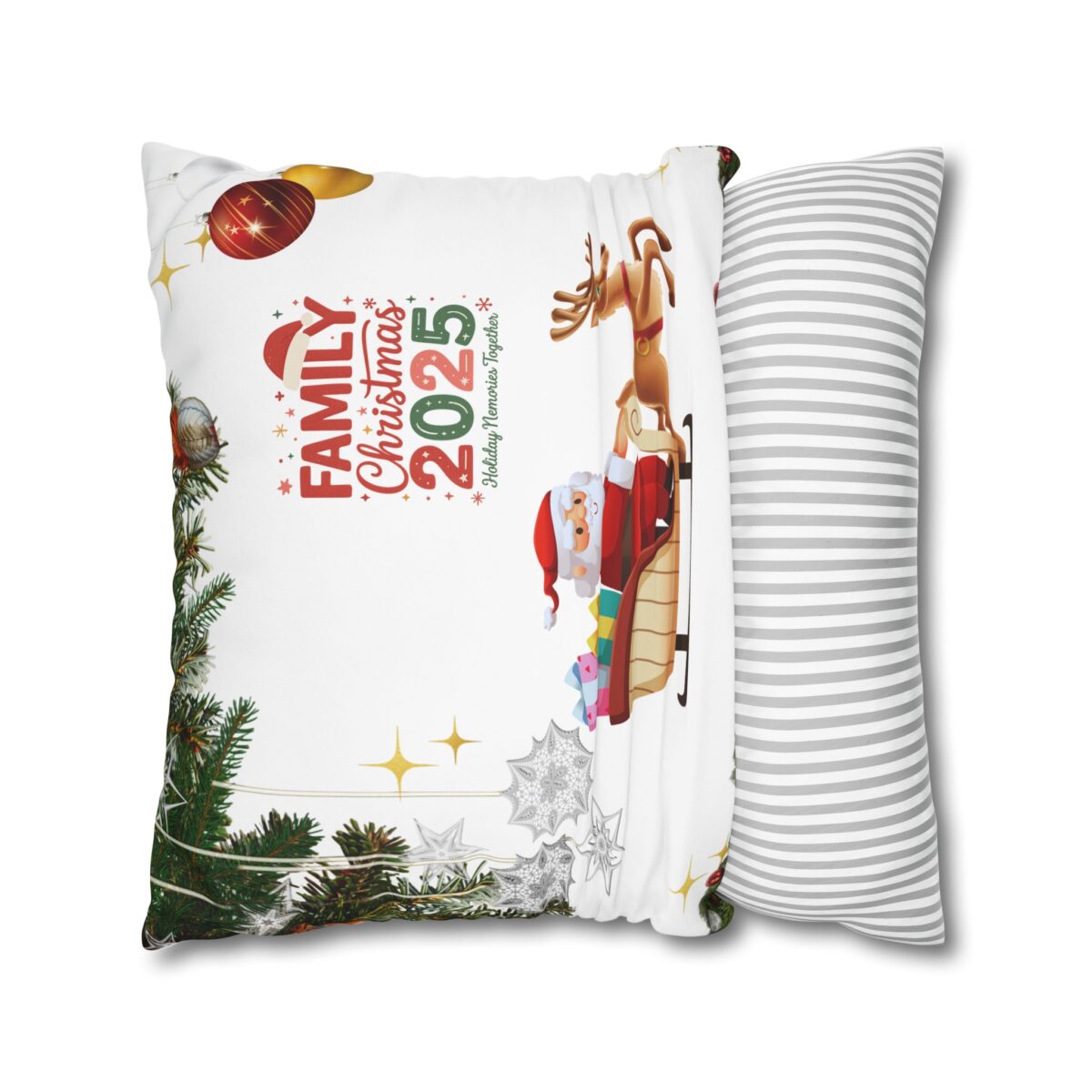 Festive Pillowcase, Holiday Home Decor, Christmas New Year Gift, Square Poly Canvas Pillow Cover, Vibrant Festive Atmosphere - Image 16