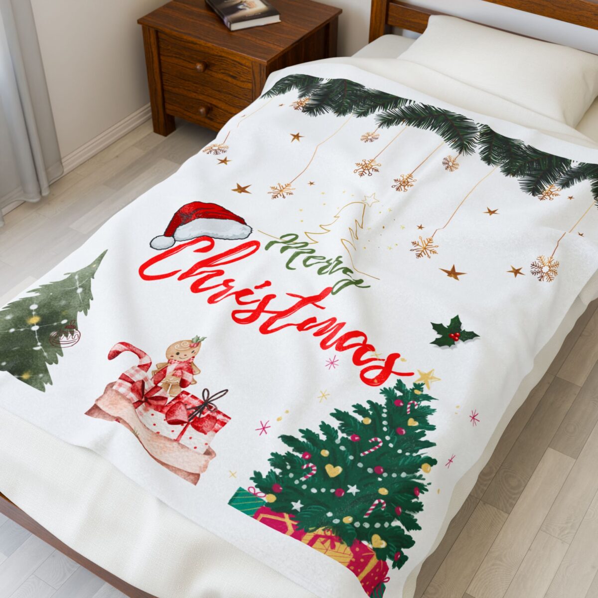 Velveteen Plush Blanket - Holiday Themed Cozy Winter Home Decor, Christmas Gift, Family Gathering Necessity, Seasonal Snuggle Blanket, - Image 3