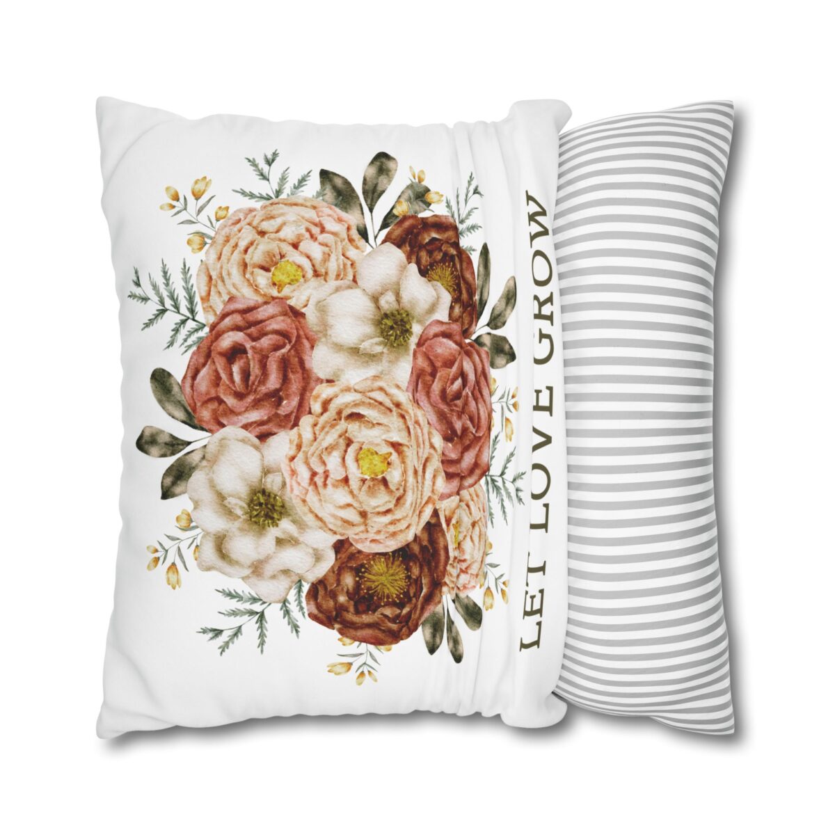 Square Pillowcase, Floral and Striped Design, Home Decor Accent, Housewarming Gift, Vibrant Polyester Cushion Cover, Dorm Room Decoration - Image 20