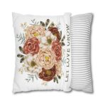 Square Pillowcase, Floral and Striped Design, Home Decor Accent, Housewarming Gift, Vibrant Polyester Cushion Cover, Dorm Room Decoration - Image 20