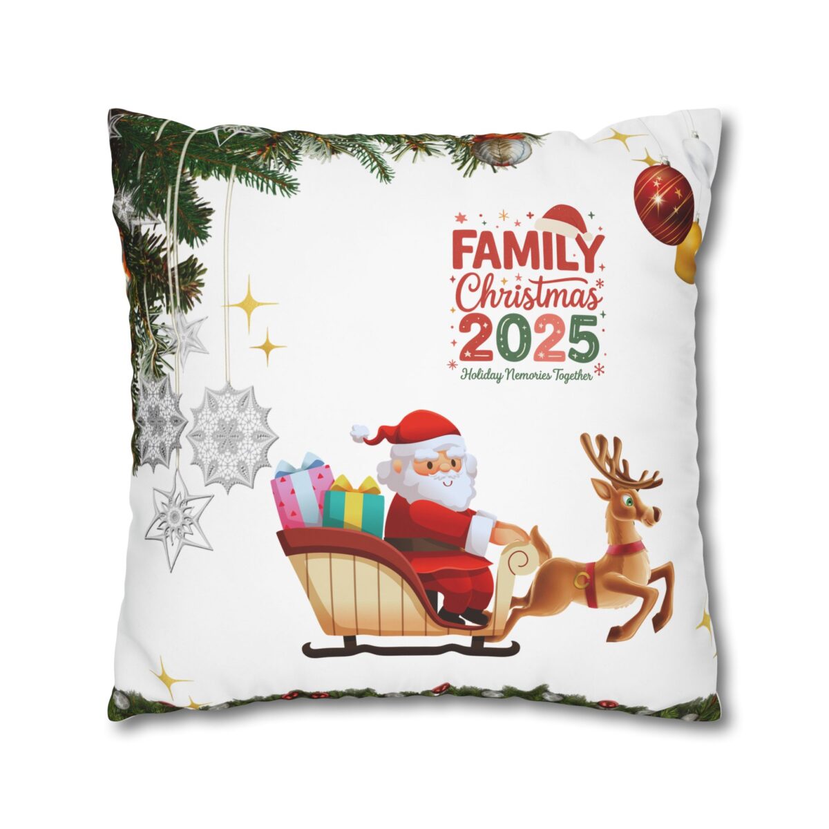 Festive Pillowcase, Holiday Home Decor, Christmas New Year Gift, Square Poly Canvas Pillow Cover, Vibrant Festive Atmosphere - Image 15