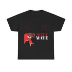 Soul Mate Unisex Heavy Cotton Tee, Graphic T-Shirt for Couples, Valentine's Day Gift, Comfortable Casual Shirt - Image 5