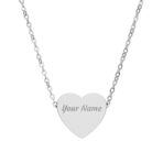 Engraved Heart Necklace, Personalized Stainless Steel Jewelry for Anniversary, Birthday - Gift for Her, Hypoallergenic Pendant, Layering