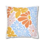 Square Pillowcase, Floral and Striped Design, Home Decor Accent, Housewarming Gift, Vibrant Polyester Cushion Cover, Dorm Room Decoration - Image 13
