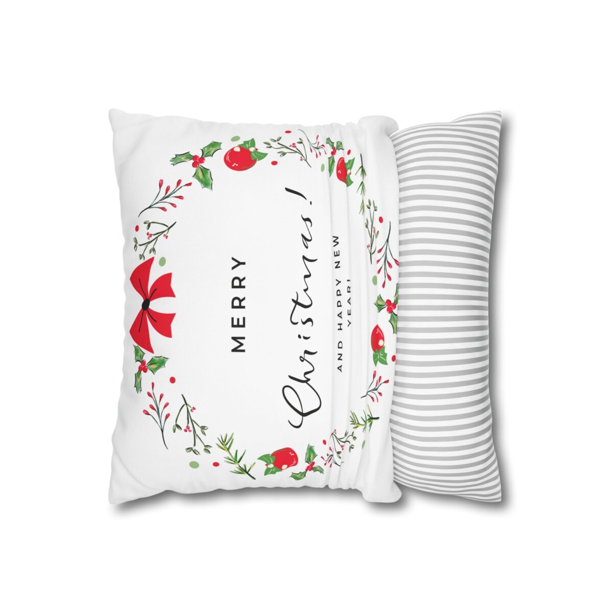 Festive Pillowcase, Holiday Home Decor, Christmas New Year Gift, Square Poly Canvas Pillow Cover, Vibrant Festive Atmosphere - Image 2