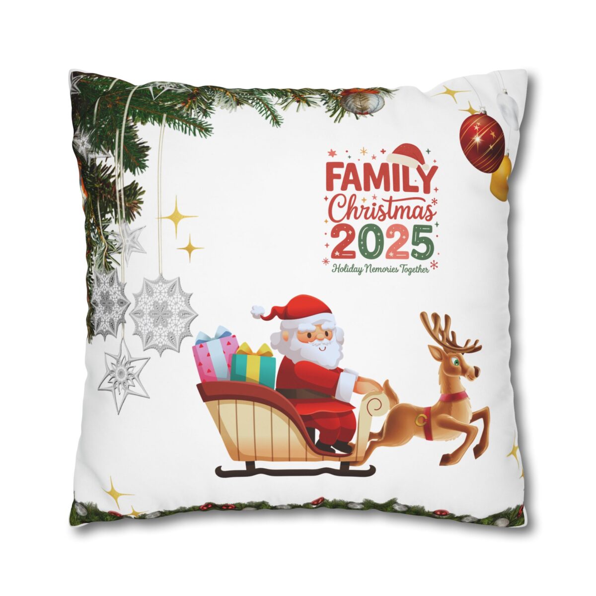 Festive Pillowcase, Holiday Home Decor, Christmas New Year Gift, Square Poly Canvas Pillow Cover, Vibrant Festive Atmosphere - Image 19