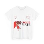 Soul Mate Unisex Heavy Cotton Tee, Graphic T-Shirt for Couples, Valentine's Day Gift, Comfortable Casual Shirt - Image 3