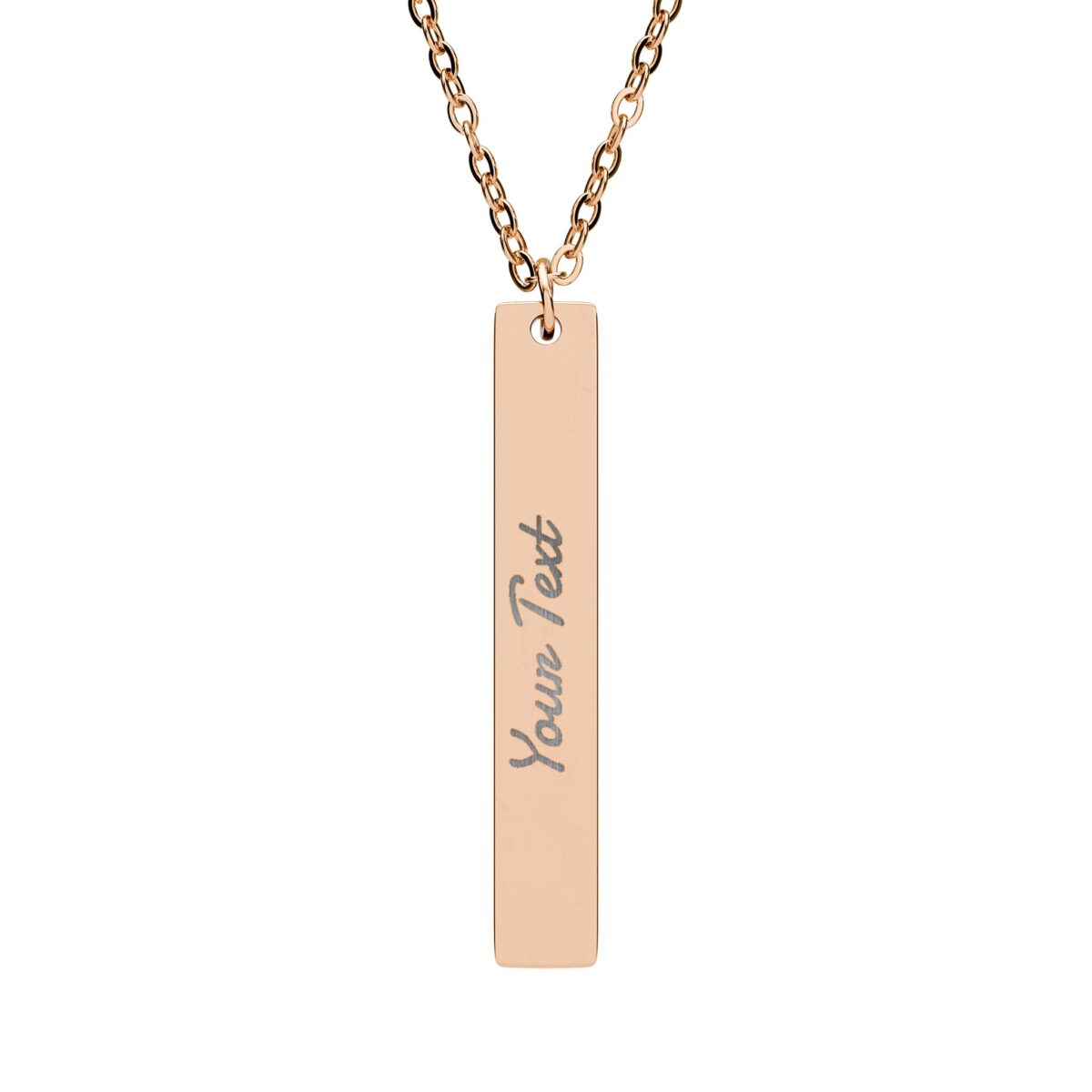Engraved Vertical Bar Necklace, Personalized Stainless Steel Jewelry, Sophisticated Gift for Her, Custom Pendant with Clean Lines, Elegant - Image 2