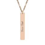 Engraved Vertical Bar Necklace, Personalized Stainless Steel Jewelry, Sophisticated Gift for Her, Custom Pendant with Clean Lines, Elegant - Image 2