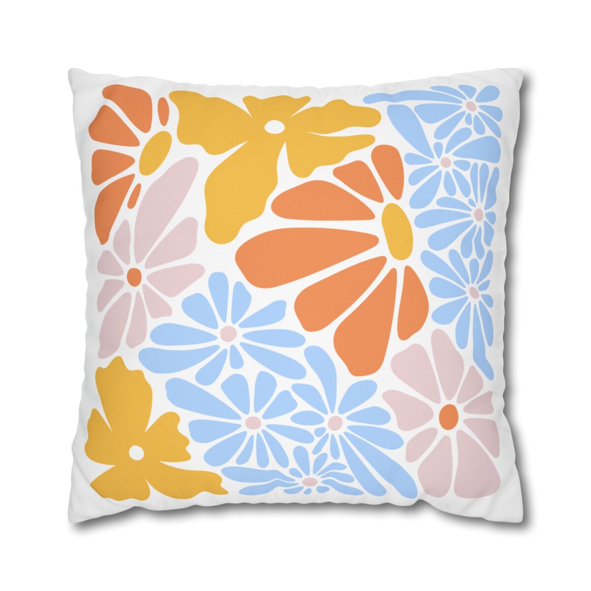 Square Pillowcase, Floral and Striped Design, Home Decor Accent, Housewarming Gift, Vibrant Polyester Cushion Cover, Dorm Room Decoration - Image 17