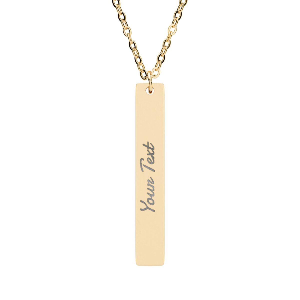Engraved Vertical Bar Necklace, Personalized Stainless Steel Jewelry, Sophisticated Gift for Her, Custom Pendant with Clean Lines, Elegant - Image 3