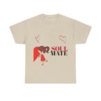 Soul Mate Unisex Heavy Cotton Tee, Graphic T-Shirt for Couples, Valentine's Day Gift, Comfortable Casual Shirt - Image 9
