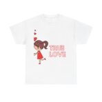 Love Radiance Unisex Heavy Cotton Tee, Playful Affectionate Design, Valentine's Day Anniversary Couples Friends Family Shirt, Casual Wear