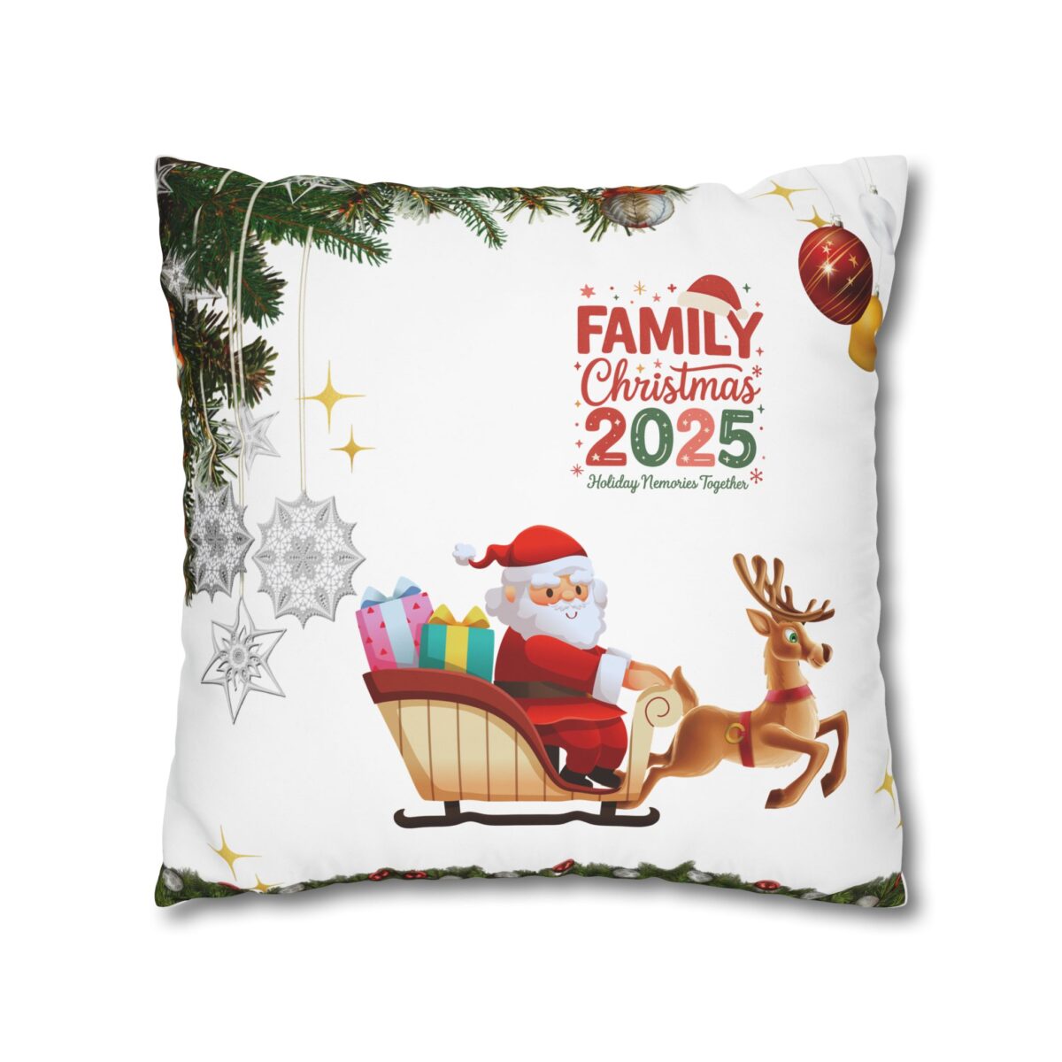 Festive Pillowcase, Holiday Home Decor, Christmas New Year Gift, Square Poly Canvas Pillow Cover, Vibrant Festive Atmosphere - Image 11