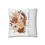 Square Pillowcase, Floral and Striped Design, Home Decor Accent, Housewarming Gift, Vibrant Polyester Cushion Cover, Dorm Room Decoration - Image 4