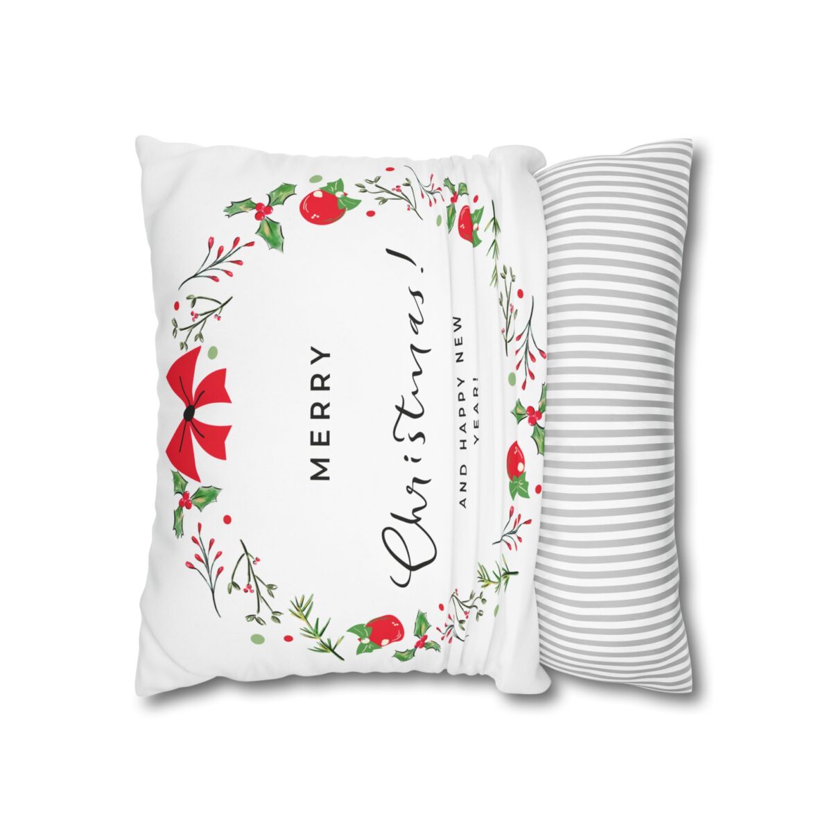 Festive Pillowcase, Holiday Home Decor, Christmas New Year Gift, Square Poly Canvas Pillow Cover, Vibrant Festive Atmosphere - Image 6