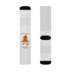 Cozy Crew Sublimation Socks, Fleece-Lined Warmth, Playful All-Over Print, Unisex Fit, Home Wear, Layered Style, Comfortable Relaxation, - Image 7