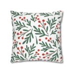 Festive Holiday Home Decor Square Poly Canvas Pillowcase | Vibrant Christmas Pillow Cover - Image 11