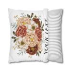 Festive Floral and Striped Square Pillowcase - Vibrant Polyester Cushion Cover for Christmas Home Decor - Image 20