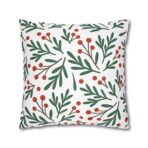 Festive Holiday Home Decor Square Poly Canvas Pillowcase | Vibrant Christmas Pillow Cover - Image 15