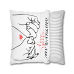 Festive Floral Striped Square Pillowcase | Polyester Valentine Decor - Image 16