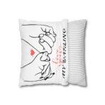 Festive Floral Striped Square Pillowcase | Polyester Valentine Decor - Image 4