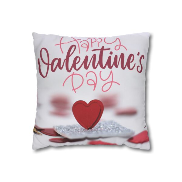 Festive Floral Striped Square Pillowcase | Polyester Valentine Decor