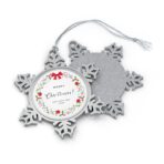 Pewter Snowflake Ornament, Christmas Tree Decoration, Winter Holiday Gift, Festive Season Collectible, Snowflake Shape Ornament