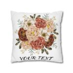 Festive Floral and Striped Square Pillowcase - Vibrant Polyester Cushion Cover for Christmas Home Decor - Image 11