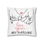 Festive Floral Striped Square Pillowcase | Polyester Valentine Decor - Image 7