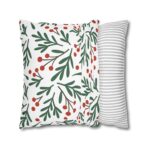 Festive Holiday Home Decor Square Poly Canvas Pillowcase | Vibrant Christmas Pillow Cover - Image 16