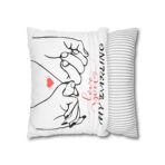 Festive Floral Striped Square Pillowcase | Polyester Valentine Decor - Image 8