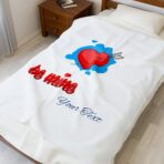 Love Script Cozy Winter Velveteen Plush Blanket - Image 3