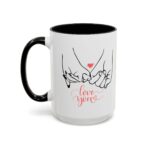 Spiced Espresso & Molasses Cream Accent Coffee Mug, Personalized Holiday Ceramic Mug - Image 3