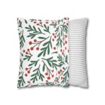 Festive Holiday Home Decor Square Poly Canvas Pillowcase | Vibrant Christmas Pillow Cover - Image 8