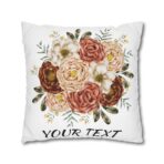 Festive Floral and Striped Square Pillowcase - Vibrant Polyester Cushion Cover for Christmas Home Decor - Image 15